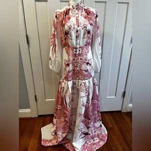 Beautiful pink and white cotton maxi dress